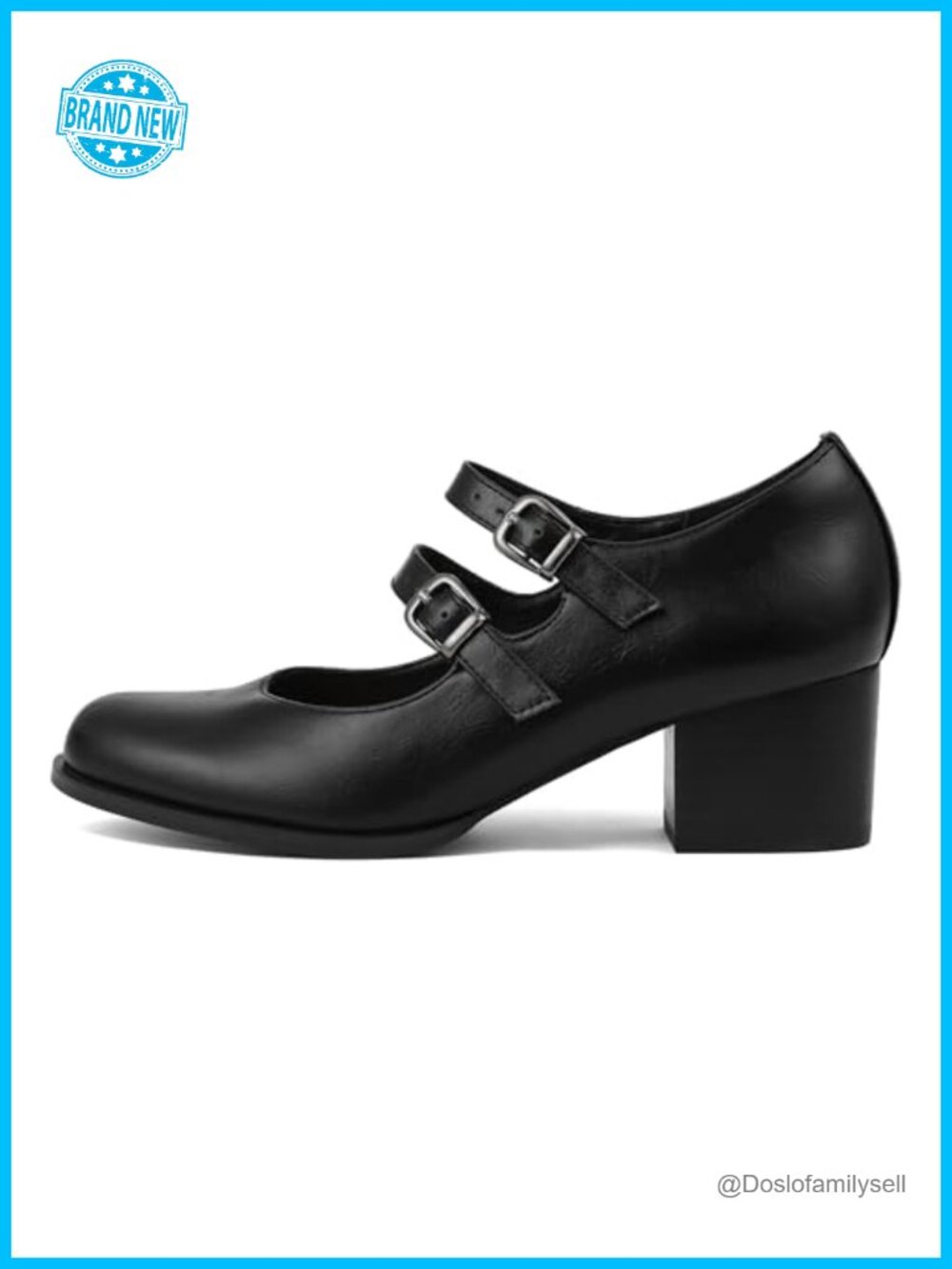 Womens Mary Jane Pumps Chunky Block Heels Round Toe Buckle Strap Retro